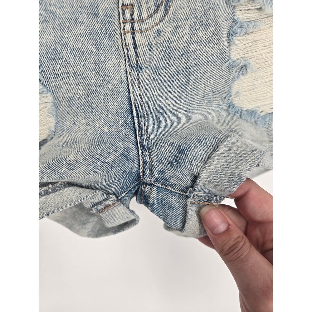 So Acid Wash Blue Jeans Mom Shorts High Rise Vintage Stretch Women's 9/29 New - Picture 2 of 10